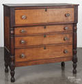 Pennsylvania tiger maple and cherry transitional chest of drawers