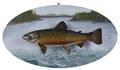 Carved and painted half model of a brook trout 20th c