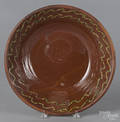 Large redware mixing bowl 19th c