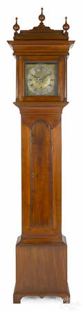 Pennsylvania Chippendale walnut tall case clock