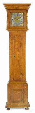 American walnut tall case clock