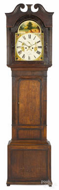 George III oak tall case clock