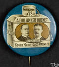 William McKinley  Theodore Roosevelt  A full dinner bucket  political pinback