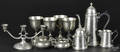 Ten pieces of pewter tablewares