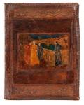Italian Polychrome Leather Manuscript Cover