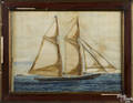 Watercolor of the twomasted American ship