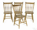 Set of four New England painted Windsor side chairs ca 1840