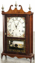 Wadsworth  Turners mahogany pillar and scroll mantel clock