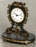 Coe  Co papiermch clock with motherofpearl inlay