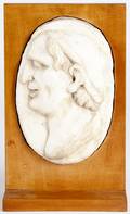 Italian carved marble profile plaque of a gentleman
