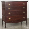 Pennsylvania Sheraton stained cherry chest of drawers