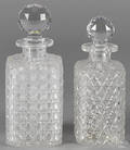 Two cut glass decanters