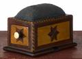 Inlaid mahogany and cherry pincushion box