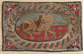 American hooked rug of a dog early 20th c