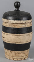 Pennsylvania turned and painted lidded tobacco canister 19th c