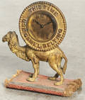 Camel Brand Belting  figural cast iron camel novelty advertising clock
