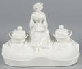 Porcelain figural inkwell