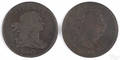 Two Draped Bust half cents