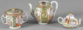Two Chinese export rose medallion teapots