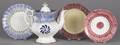 Four pieces of spatterware