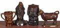 Four figural Rockingham type pottery pieces
