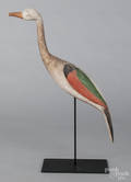 Carved and painted heron confidence decoy 20th c