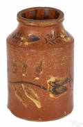 Hagerstown Maryland redware jar ca 1800