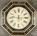 Ebonized gallery clock with floral and motherofpearl inlay