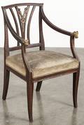 Italian mahogany and gilt decorated armchair