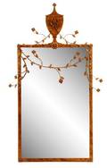 Iron Framed Wall Mirror with Floral Motif 20th C