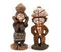Pair of Carved  Polychrome Wood African Statues
