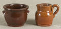 Two pieces of miniature Pennsylvania redware