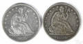 Two Seated Liberty half dollars