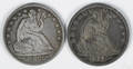 Two Seated Liberty half dollars