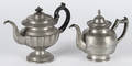 Two American pewter teapots