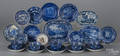 Twentyfour pieces of assorted historical blue Staffordshire