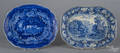 Two historical blue Staffordshire platters