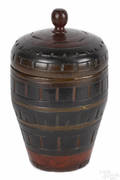 Pennsylvania turned and painted poplar lidded tobacco jar mid 19th c