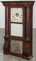 J Giscard mahogany double decker mantel clock