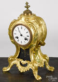 French Victor Reclus gilt iron shelf clock