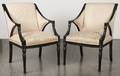 Pair of Italian style ebonized armchairs