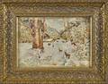 Pair of elaborate silkwork landscapes