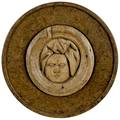 Pair of English carved oak portrait roundels