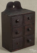 Pennsylvania miniature walnut hanging spice chest