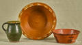 Two redware mixing bowls