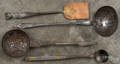 Four wrought iron utensils
