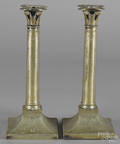 Pair of English silver plated candlesticks