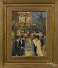 Oil on board street scene