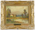 Italian oil on board landscape