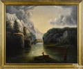 Hudson River School oil on canvas landscape 19th c